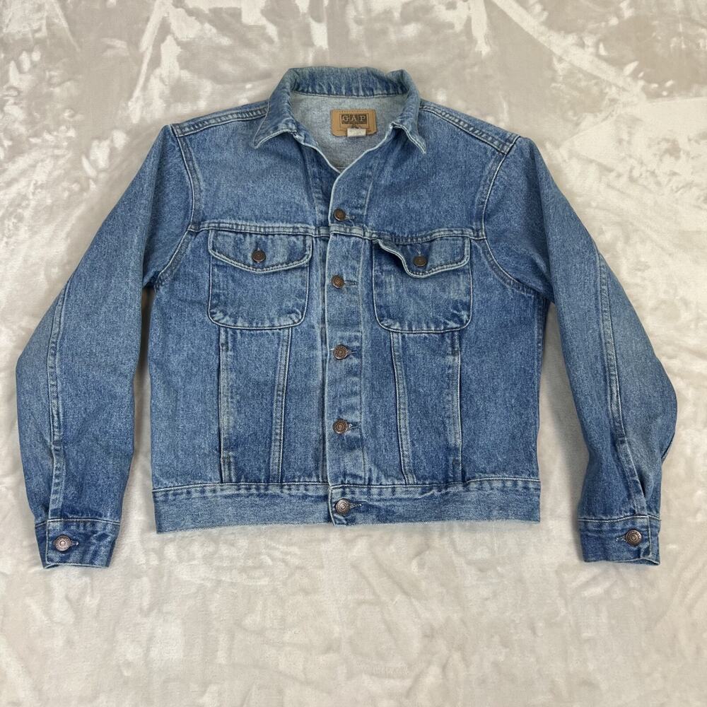 VTG Gap Jacket Mens Small‎ Blue Denim Trucker Western Cotton Grunge Streetwear
